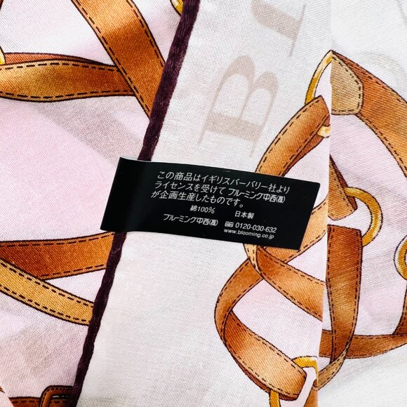New Tag on Burberry Miniscarf 23" Cotton/Silk ivery Light pink bow (51) - Picture 12 of 13